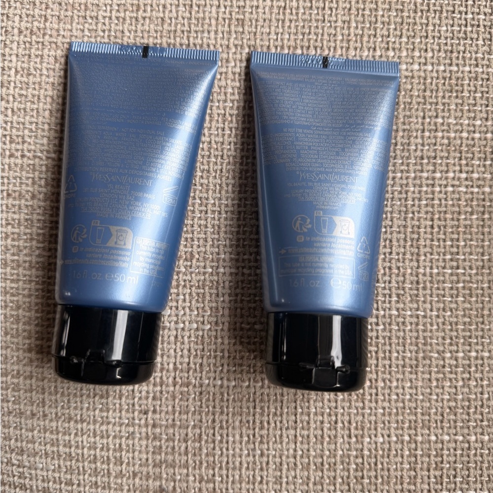 Yves Saint Laurent Navy Blue Tube Duo with Black Caps